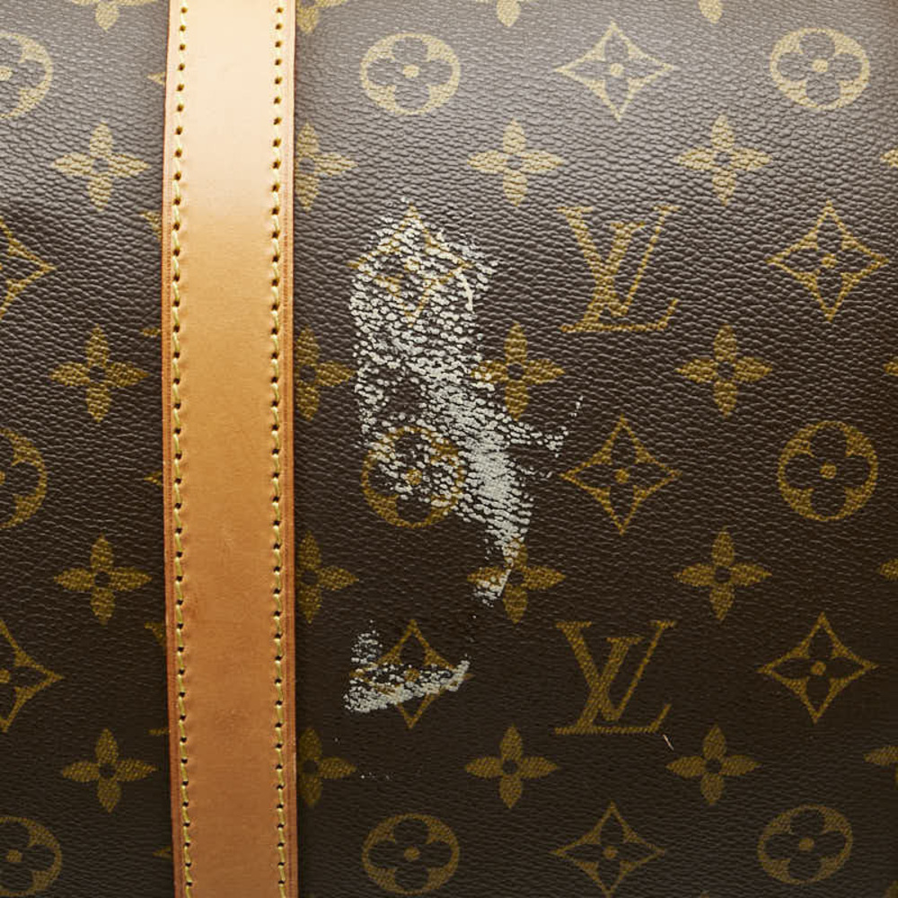 Louis Vuitton Monogram Keepall Bandouliere Boston Shoulder Bag Brown Leather - Picture 8 of 9